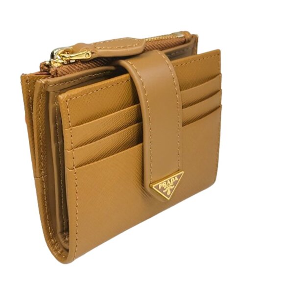 Prada Logo Plaque Bi-Fold Leather Card Holder - Wallet - Picture 2 of 7